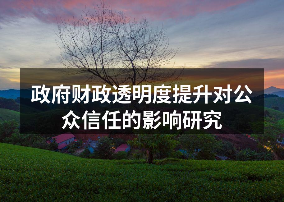 政府财政透明度提升对公众信任的影响研究